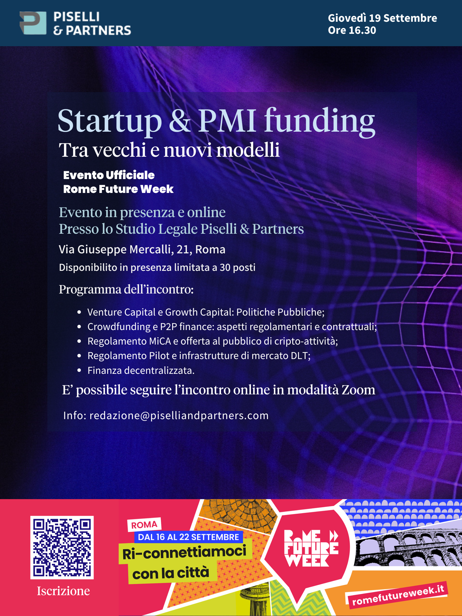 Startup & PMI funding: tra vecchi e nuovi modelli. Rome Future Week